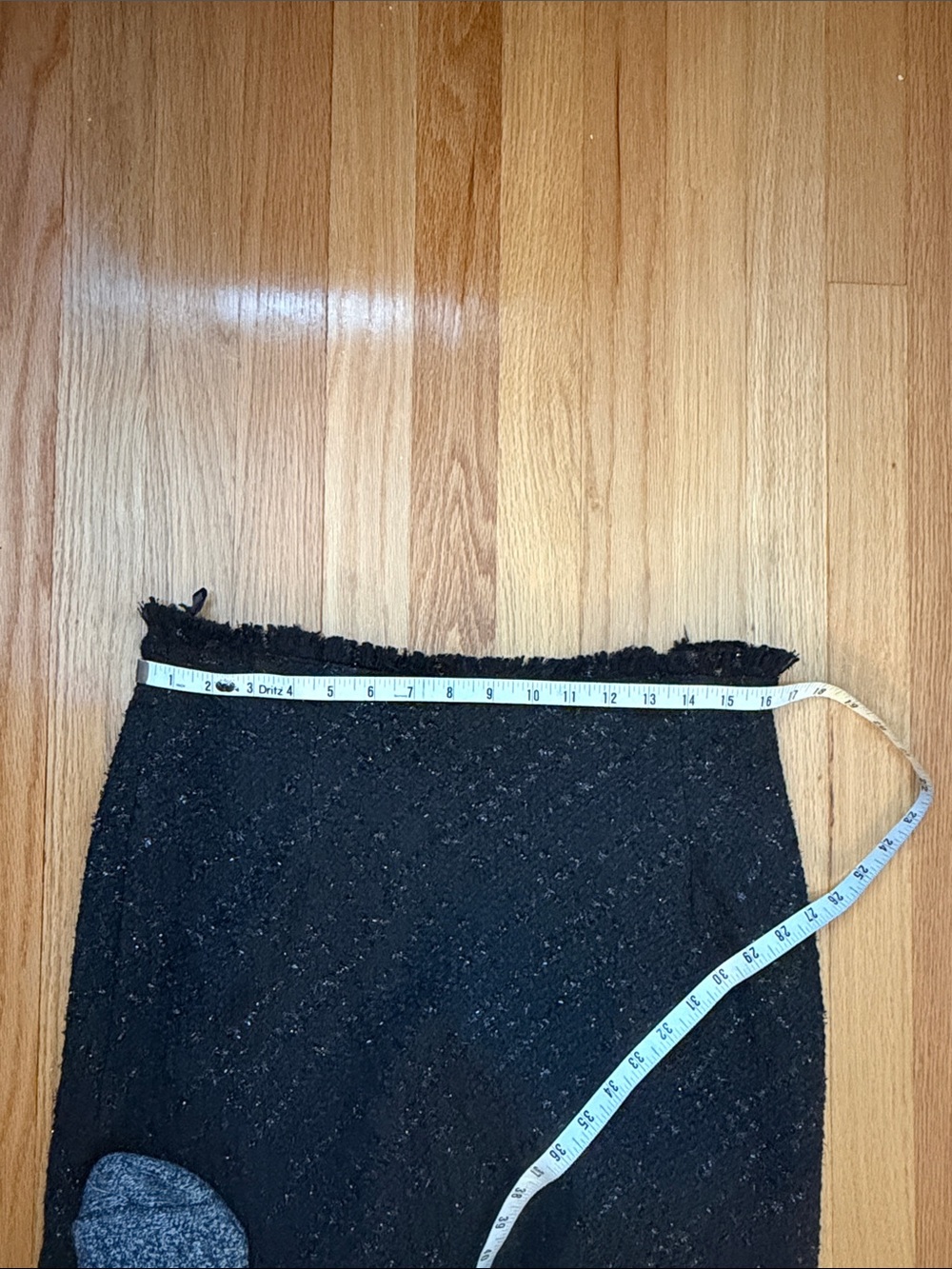 Tweed Metallic Black Fringe-Trim Mermaid Maxi Skirt L - Picture 11 of 12